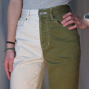 Pacsun High rise straight leg colorblock jeans